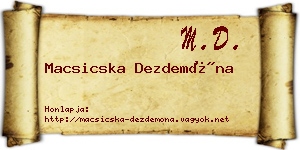 Macsicska Dezdemóna névjegykártya